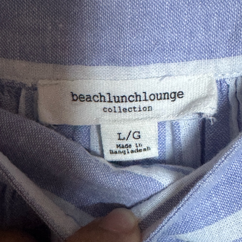 Beachlunchlounge Blue/White Naomi Striped Blouse Size L - Picture 5 of 5